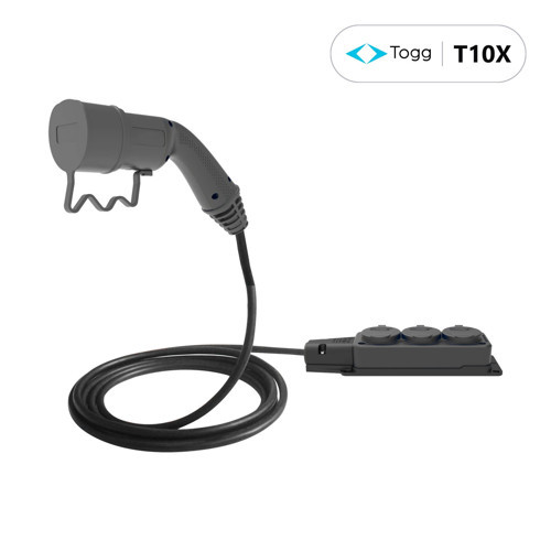V2L Togg T10X Uyumlu 3 Çıkışlı Elektrikli Araç Adaptörü 220V - 5 Metre