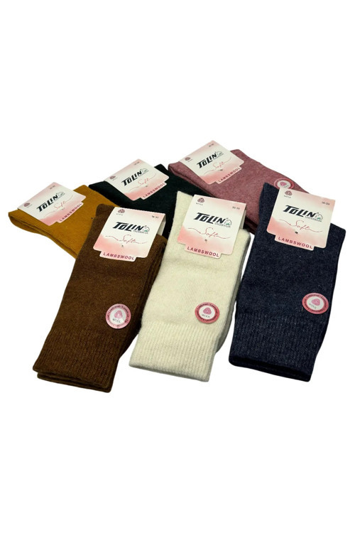 Kadın 12 li Çorap Yün Lambswool 29401