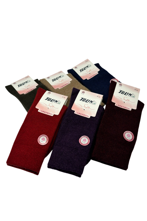 Kadın 12 li Çorap Yün Lambswool 29401