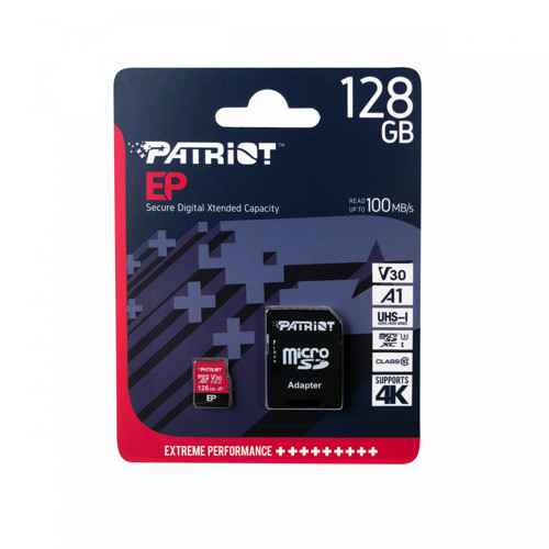 EP Series 128GB microSDXC V30 A1 U3 Class 10 Hafıza Kartı + SD Adaptör PEF128GEP31MCX