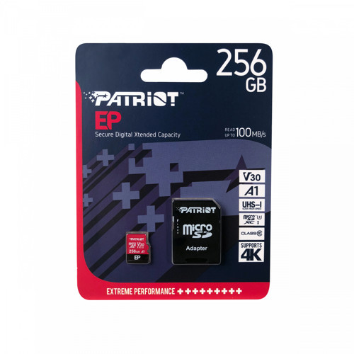 EP Series 256GB microSDXC V30 A1 U3 Class 10 Hafıza Kartı + SD Adaptör PEF256GEP31MCX