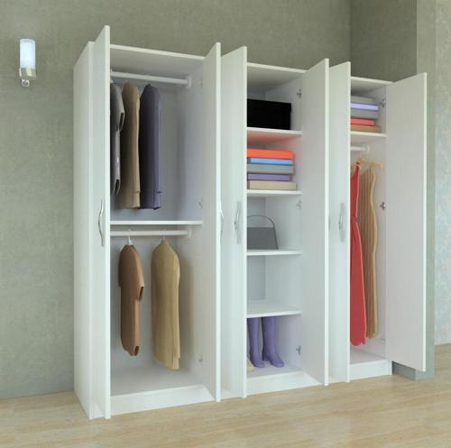 6 Kapaklı Side Gardrop Beyaz