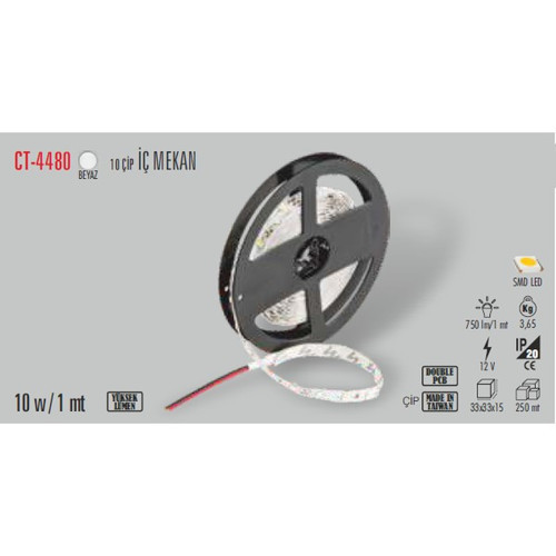 CT-4480 10ç Iç Mekan Beyaz LED Şerit(5 Mt)