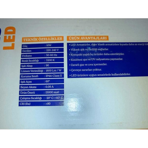 Ledmaks Siyah LED Yarım Ay Aplik 6500K (Beyaz Işık)