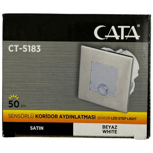 CT-5183 1,5W 6400K (Beyaz Işık) Sensörlü Koridor Aydınlatması (2 Adet)