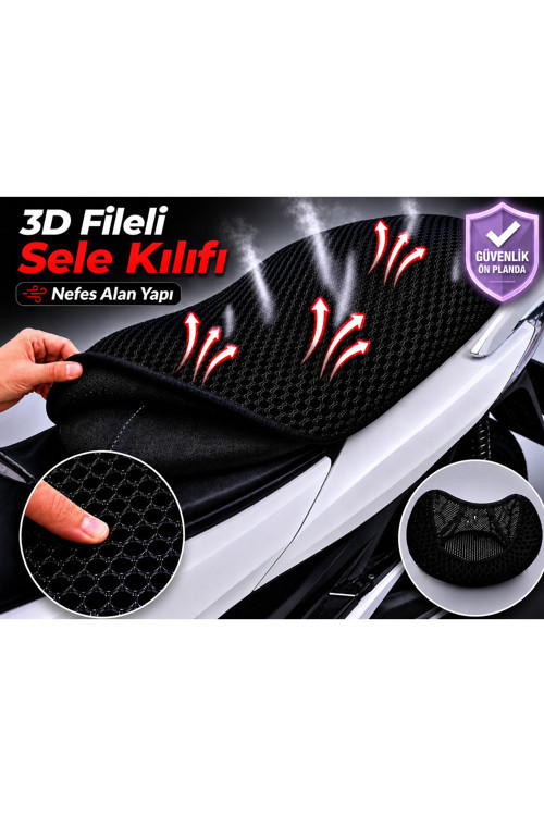 Falcon Retro 110 I Motosiklet Sele Kılıfı 3D Fileli Sele Kılıfı Nefes Alan Sele Koruma