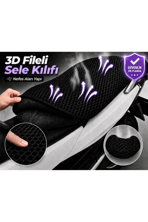 RMG Moto Gusto Panzer Cross 125 Motosiklet Sele Kılıfı 3D Fileli Sele Kılıfı Nefes Alan Sele Koruma