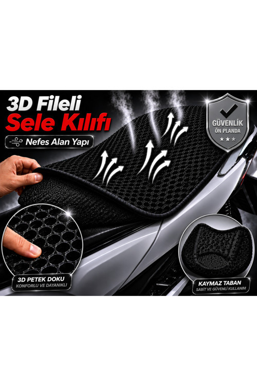 Suzuki LS 650 Savage Motosiklet Sele Kılıfı 3D Fileli Sele Kılıfı Nefes Alan Sele Koruma