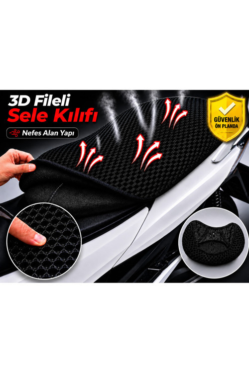 Altai Uma 50 Motosiklet Sele Kılıfı 3D Fileli Sele Kılıfı Nefes Alan Sele Koruma