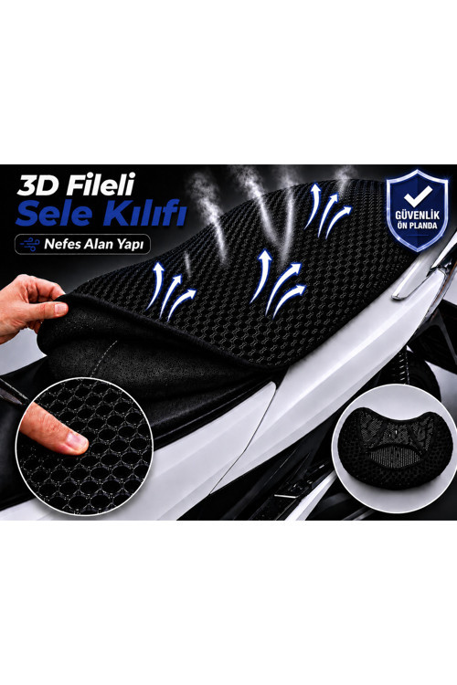 Falcon Magic 100 Motosiklet Sele Kılıfı 3D Fileli Sele Kılıfı Nefes Alan Sele Koruma