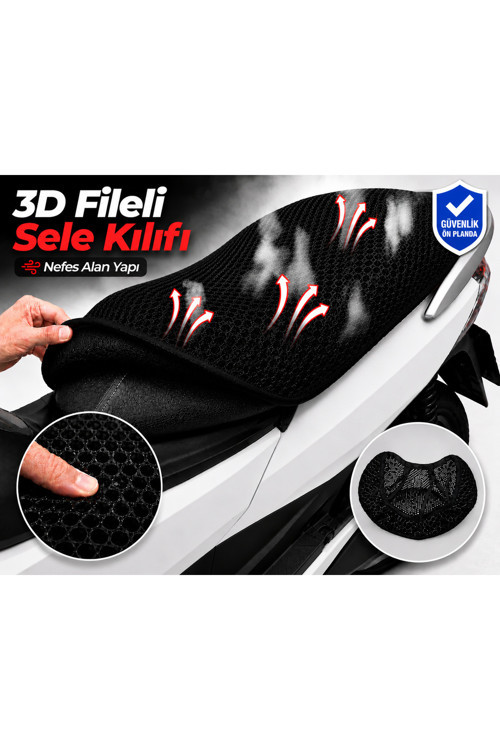Mondial 125 Lavinia Motosiklet Sele Kılıfı 3D Fileli Sele Kılıfı Nefes Alan Sele Koruma