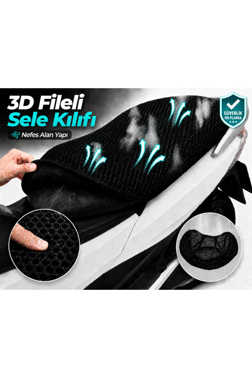 SYM Maxi 400i ABS Motosiklet Sele Kılıfı 3D Fileli Sele Kılıfı Nefes Alan Sele Koruma