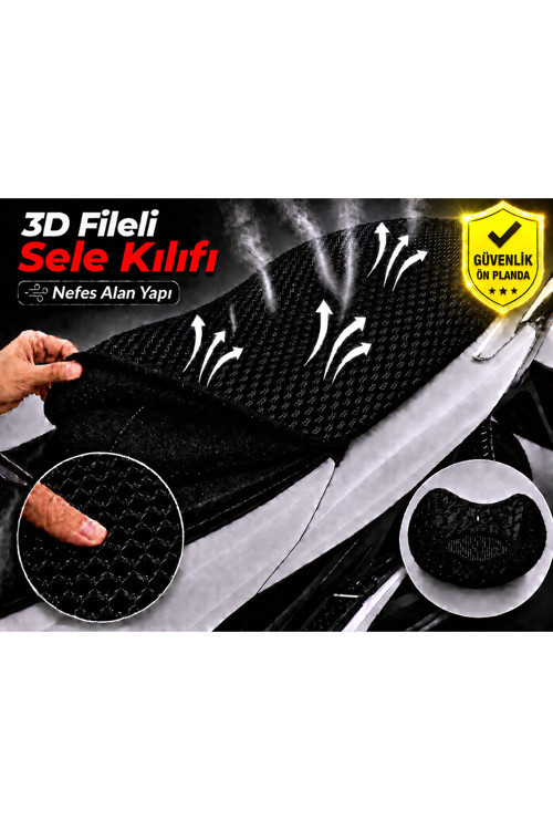 Kymco Xtown 250 CT Motosiklet Sele Kılıfı 3D Fileli Sele Kılıfı Nefes Alan Sele Koruma