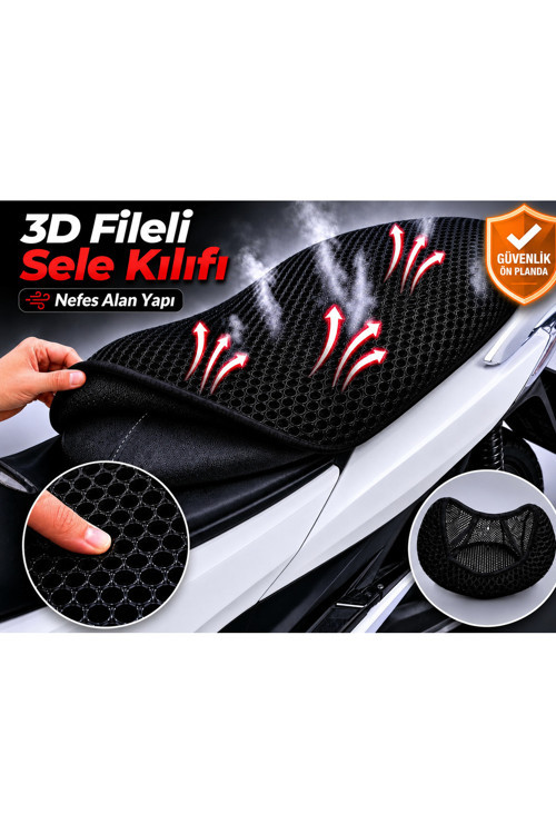 Revolt RSX3 Motosiklet Sele Kılıfı 3D Fileli Sele Kılıfı Nefes Alan Sele Koruma