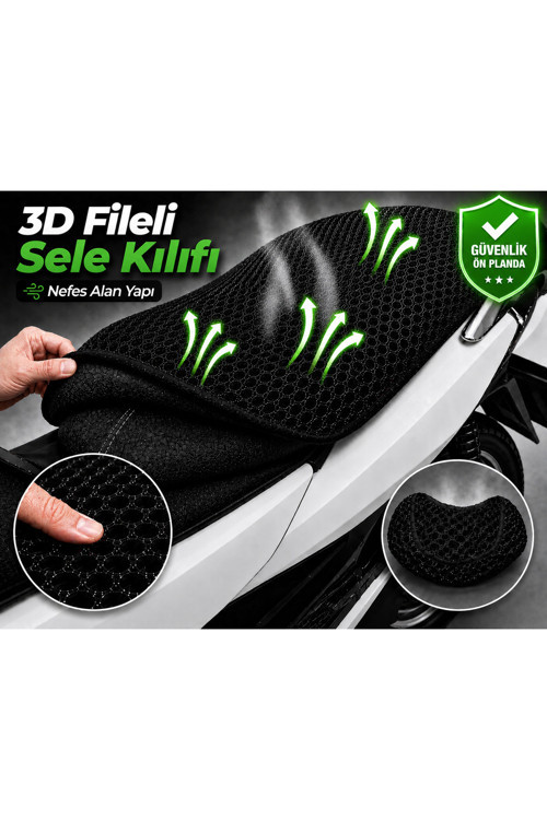 SYM Jet 14 200i Motosiklet Sele Kılıfı 3D Fileli Sele Kılıfı Nefes Alan Sele Koruma
