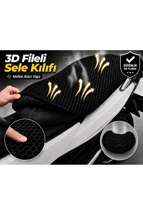 Mondial 50 Turismo 4 Motosiklet Sele Kılıfı 3D Fileli Sele Kılıfı Nefes Alan Sele Koruma