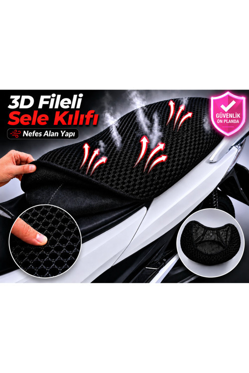 Çelik Motor Tiger 150 Motosiklet Sele Kılıfı 3D Fileli Sele Kılıfı Nefes Alan Sele Koruma