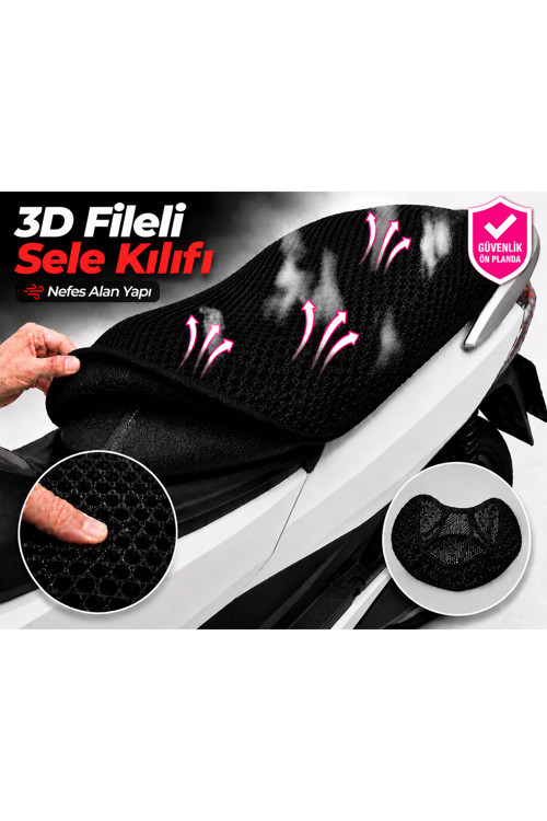 Regal Raptor DD 150E-2F Motosiklet Sele Kılıfı 3D Fileli Sele Kılıfı Nefes Alan Sele Koruma