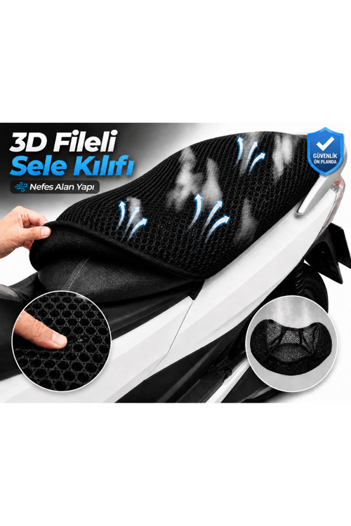 Kuba Master MT 50 Motosiklet Sele Kılıfı 3D Fileli Sele Kılıfı Nefes Alan Sele Koruma