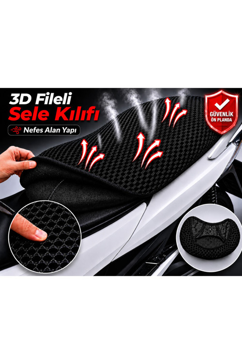 Kuba Rubano 150 Motosiklet Sele Kılıfı 3D Fileli Sele Kılıfı Nefes Alan Sele Koruma