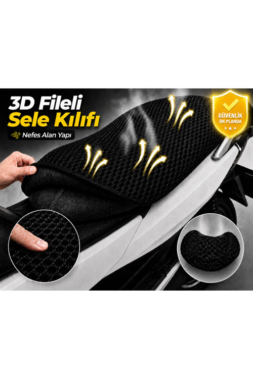 RMG Moto Gusto Monza 100 Motosiklet Sele Kılıfı 3D Fileli Sele Kılıfı Nefes Alan Sele Koruma