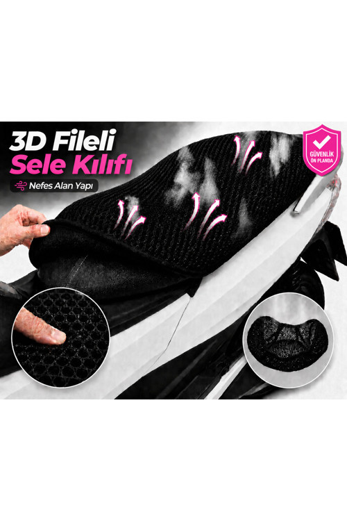 Mondial 150 MR Motosiklet Sele Kılıfı 3D Fileli Sele Kılıfı Nefes Alan Sele Koruma