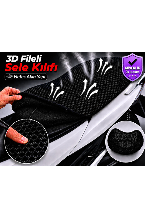 Yamaha XVS 1100 Drag Star Motosiklet Sele Kılıfı 3D Fileli Sele Kılıfı Nefes Alan Sele Koruma