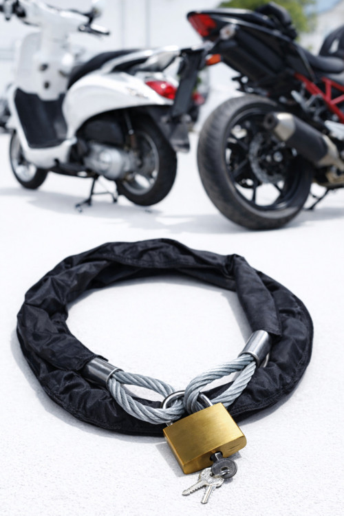 10 mm Motor Zincir Kilit 150 cm Çelik Halat Güvenlik Kilidi Scooter Bisiklet Anahtarlı motor kilidi