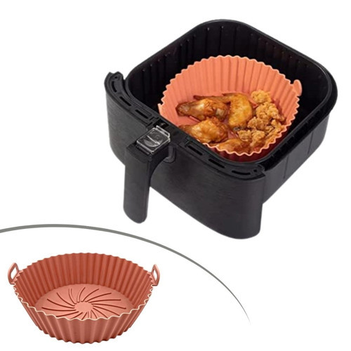 ® Renkli Isıya Dayanıklı Yıkanılabilir Silikon Fırın Ve Airfryer Yuvarlak Model Pişirme Matı 2