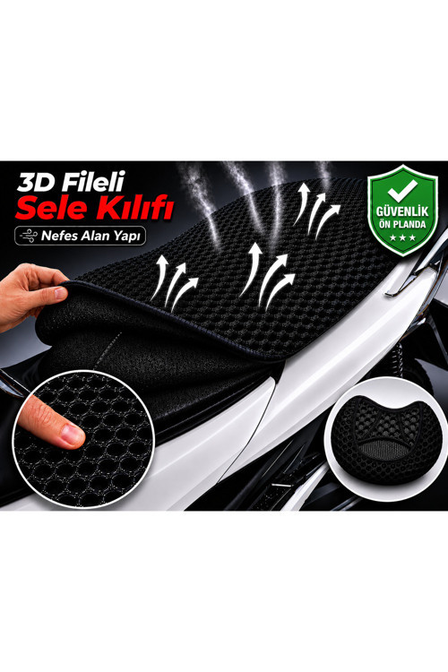 SYM Jet 14 200i ABS 1 Motosiklet Sele Kılıfı 3D Fileli Sele Kılıfı Nefes Alan Sele Koruma