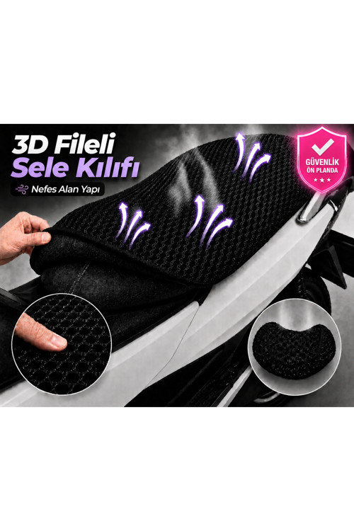 Mondial 50 ZNU ec Motosiklet Sele Kılıfı 3D Fileli Sele Kılıfı Nefes Alan Sele Koruma