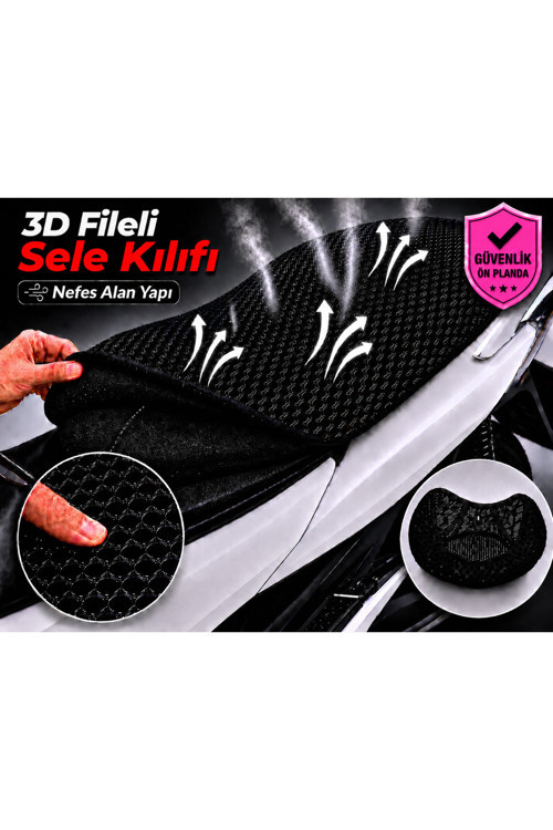 Regal Raptor DD 250E-9B Motosiklet Sele Kılıfı 3D Fileli Sele Kılıfı Nefes Alan Sele Koruma