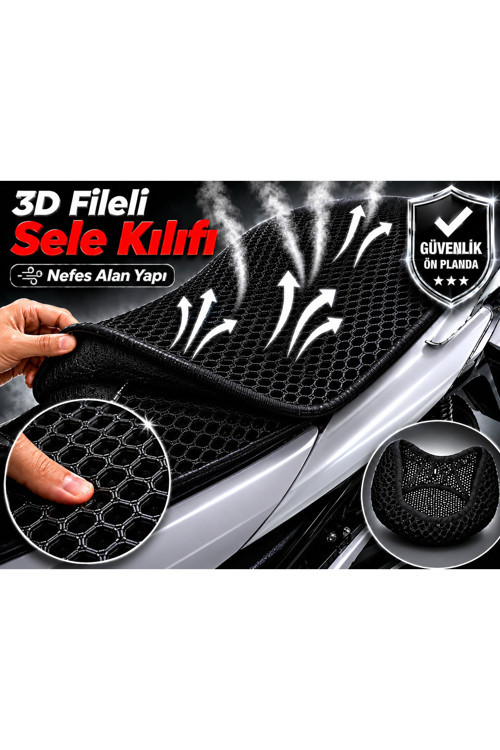 SYM Maxsym 600i ABS Motosiklet Sele Kılıfı 3D Fileli Sele Kılıfı Nefes Alan Sele Koruma