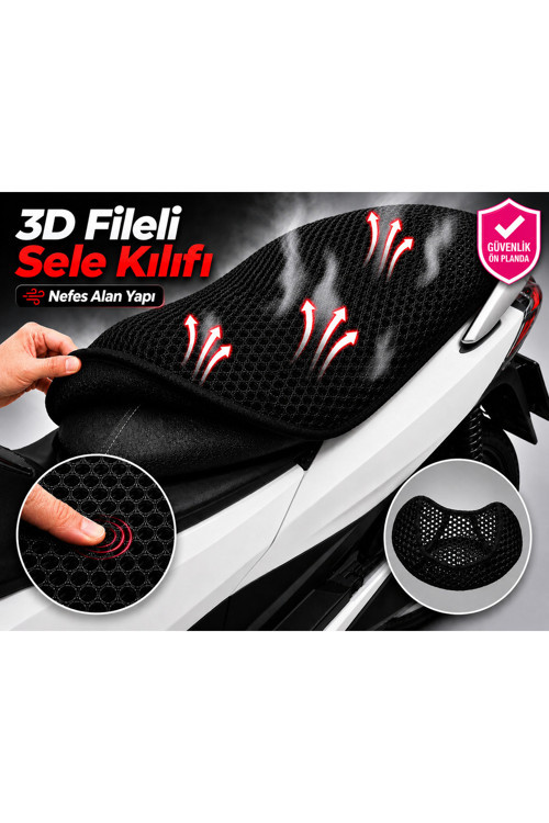 Zontes ZT 125T-M Motosiklet Sele Kılıfı 3D Fileli Sele Kılıfı Nefes Alan Sele Koruma