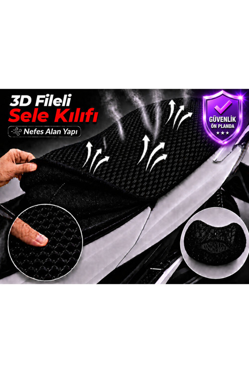 Honda Innova 125 Motosiklet Sele Kılıfı 3D Fileli Sele Kılıfı Nefes Alan Sele Koruma
