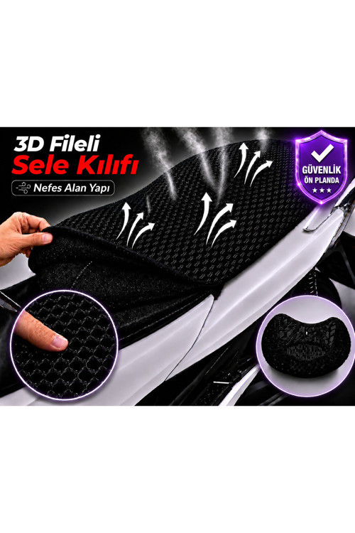 Kymco Xtown 250i Motosiklet Sele Kılıfı 3D Fileli Sele Kılıfı Nefes Alan Sele Koruma