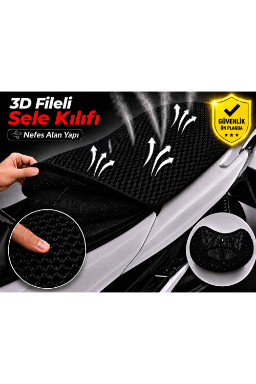Revolt RS5 Motosiklet Sele Kılıfı 3D Fileli Sele Kılıfı Nefes Alan Sele Koruma