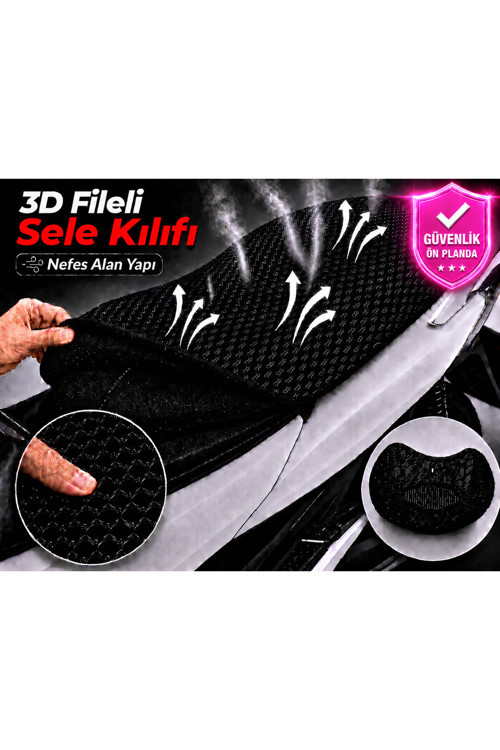 Mondial 125 RT Akik Motosiklet Sele Kılıfı 3D Fileli Sele Kılıfı Nefes Alan Sele Koruma