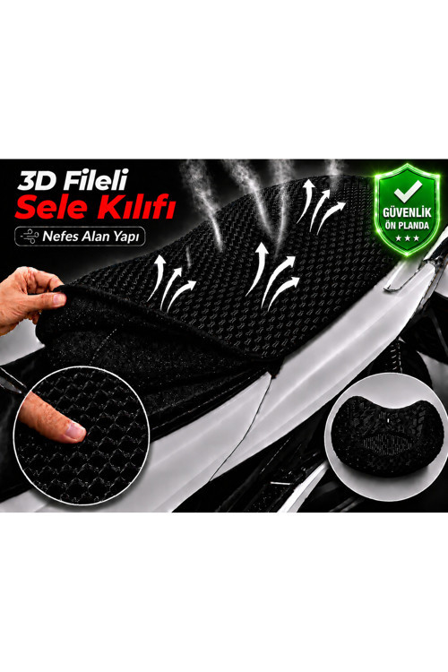 Falcon Dolphin 100 Motosiklet Sele Kılıfı 3D Fileli Sele Kılıfı Nefes Alan Sele Koruma