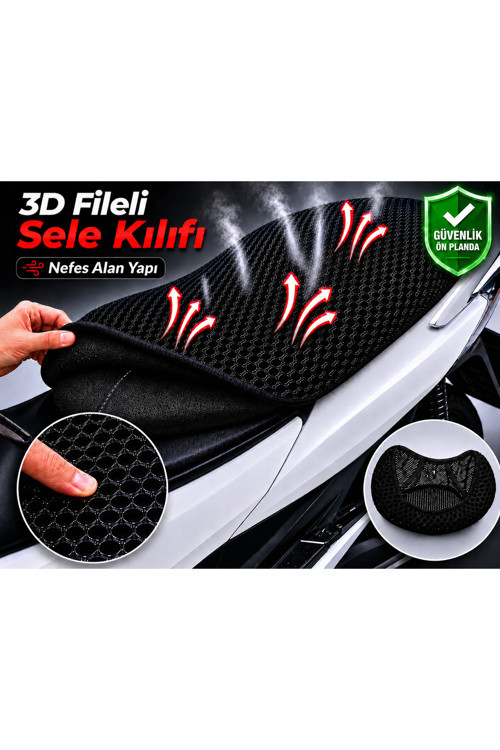 Yamaha N-Max 125 Tech Max Motosiklet Sele Kılıfı 3D Fileli Sele Kılıfı Nefes Alan Sele Koruma
