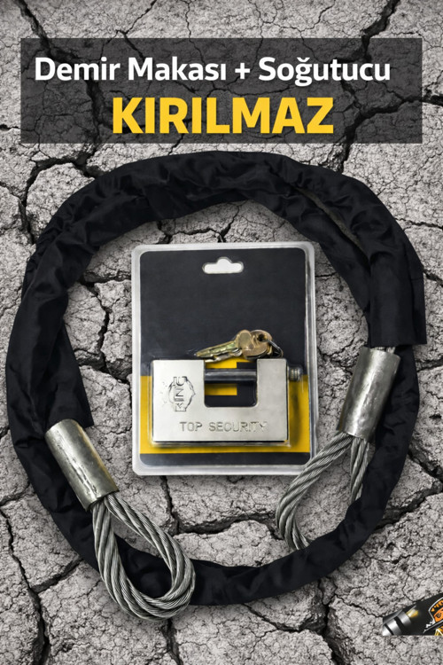 Kayar Milli Kilit Çelik Halat | Motorsiklet Güvenlik Seti Motorsiklet kilidi 10 mm 2 metre