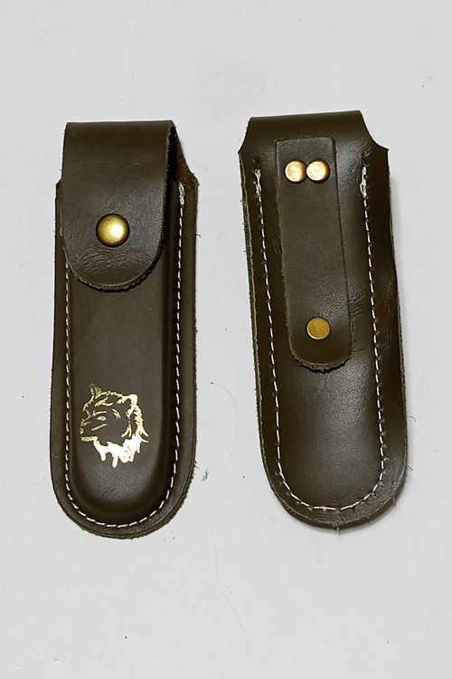 Kurt Logolu Deri Çakı Kılıfı (14 cm Uyumlu)