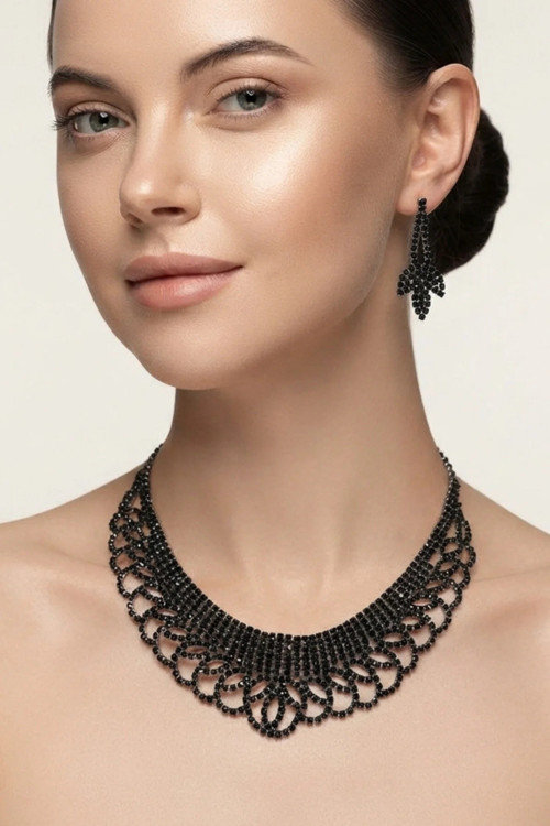 ZİRKON TAŞLI ABİYE KOLYE KÜPE SET
