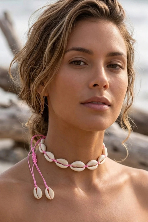 DENİZ KABUĞU MİDYE CHOKER TASMA KOLYE