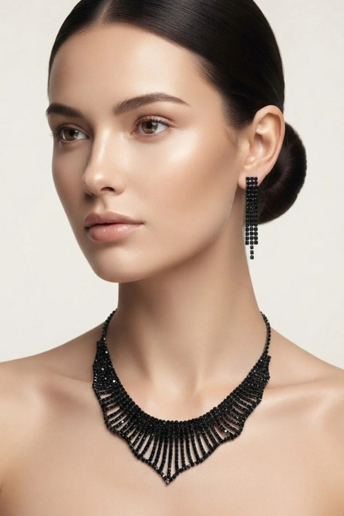 ZİRKON TAŞLI ABİYE KOLYE KÜPE SET