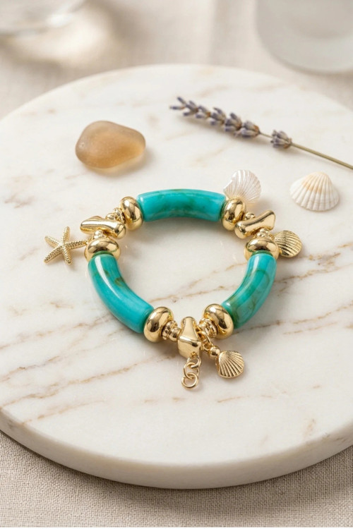 AKRİLİK TASARIM CHARM LASTİK BİLEKLİK