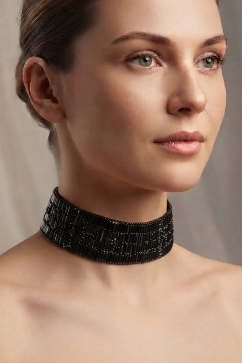 YENİ FULL KRİSTAL TAŞLI CHOKER KOLYE