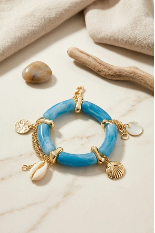 AKRİLİK TASARIM CHARM LASTİK BİLEKLİK