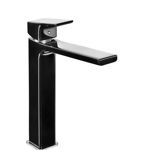 . Tiera 103588002 Yüksek Tip Lavabo Bataryası Siyah-krom
