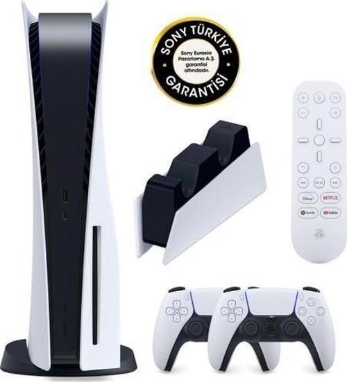 Playstation 5 + 2.Dualsense + Dualsense Şarj İstasyonu + Medya Kumandası (Eurasia Garantili)